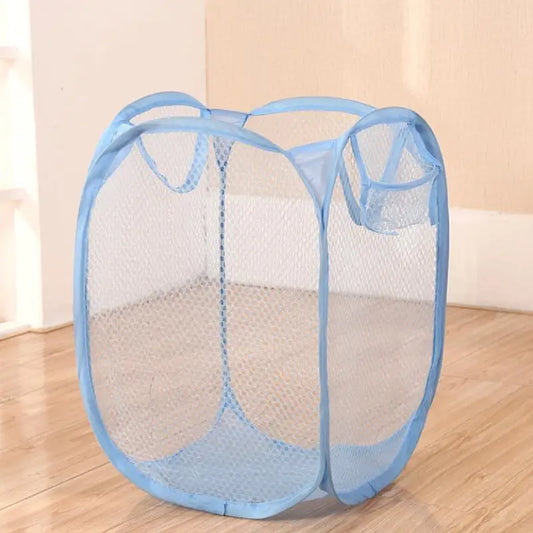 Mesh Foldable Dirty Clothes Basket, Monochrome Minimalist Dirty Clothes Basket, Household Bathroom Laundry Basket Peaceful Pleasures Health and Wellness