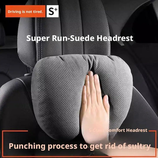 Luxury Car Headrest Pillow,Premium Neck Support Cushion for Mercedes S-Class, BMW,Breathable,Soft for Long Drive Comfort Peaceful Pleasures Health and Wellness