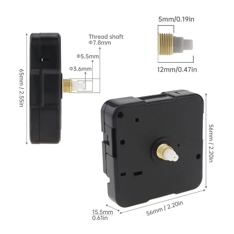 Quartz Battery Operated Silent Wall Clock Movement Mechanisms for DIY / Repair, Clock Parts Replacement Peaceful Pleasures Health and Wellness 12mm JumpingSecond A China Mainland
