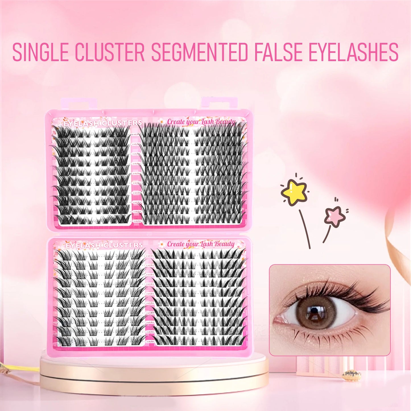 Manga Cluster False Lashes 10–16mm Fluffy Fairy DIY Extensions