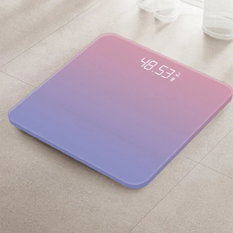 Digital Body Weight Scale, Gradient Color Rechargeable & Battery-Powered, Home Adult Digital Weight Scale with High Sensitivity, Peaceful Pleasures Health and Wellness LED Rechargeable