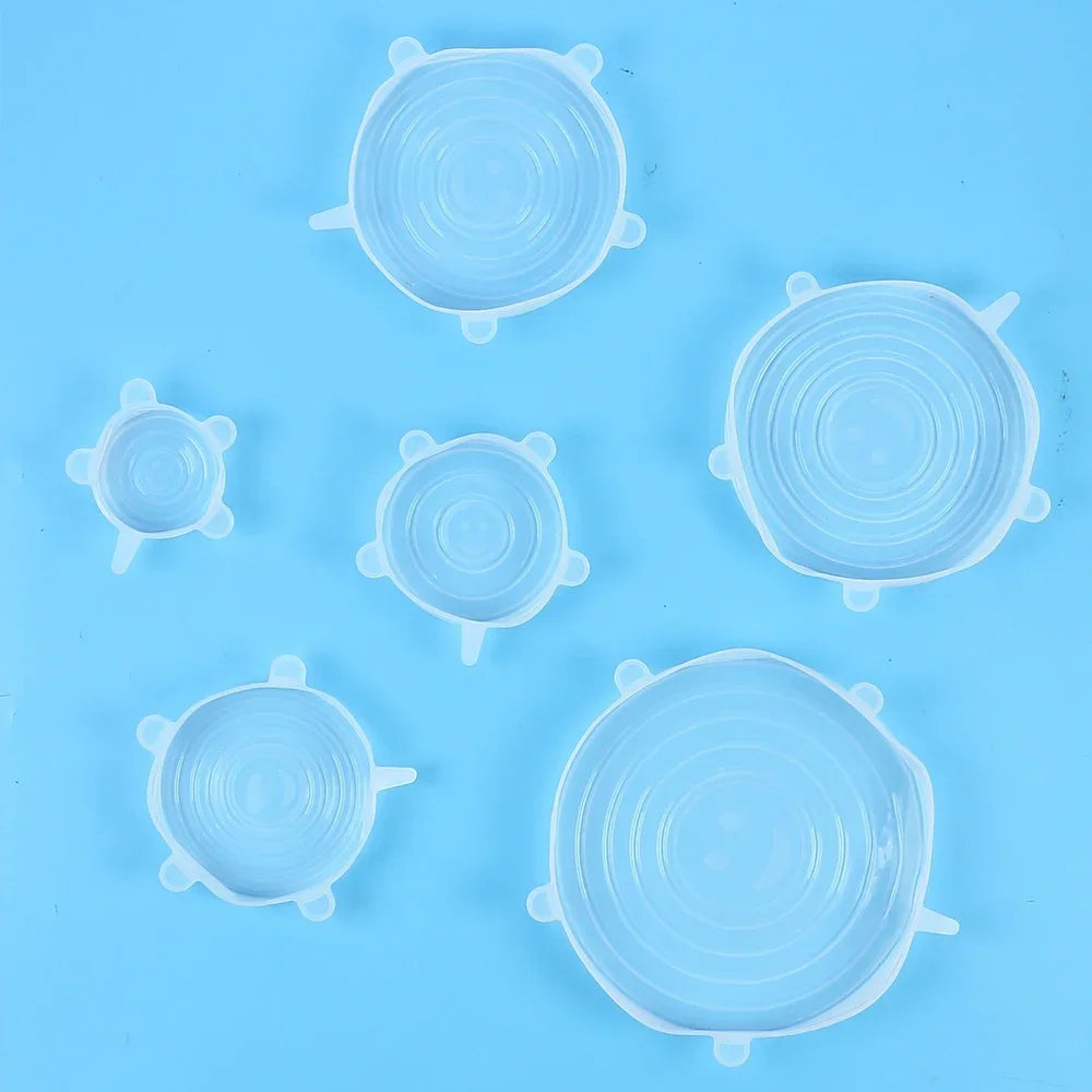 Adjustable Silicone Food Storage Stretch Caps – 6-Piece Set