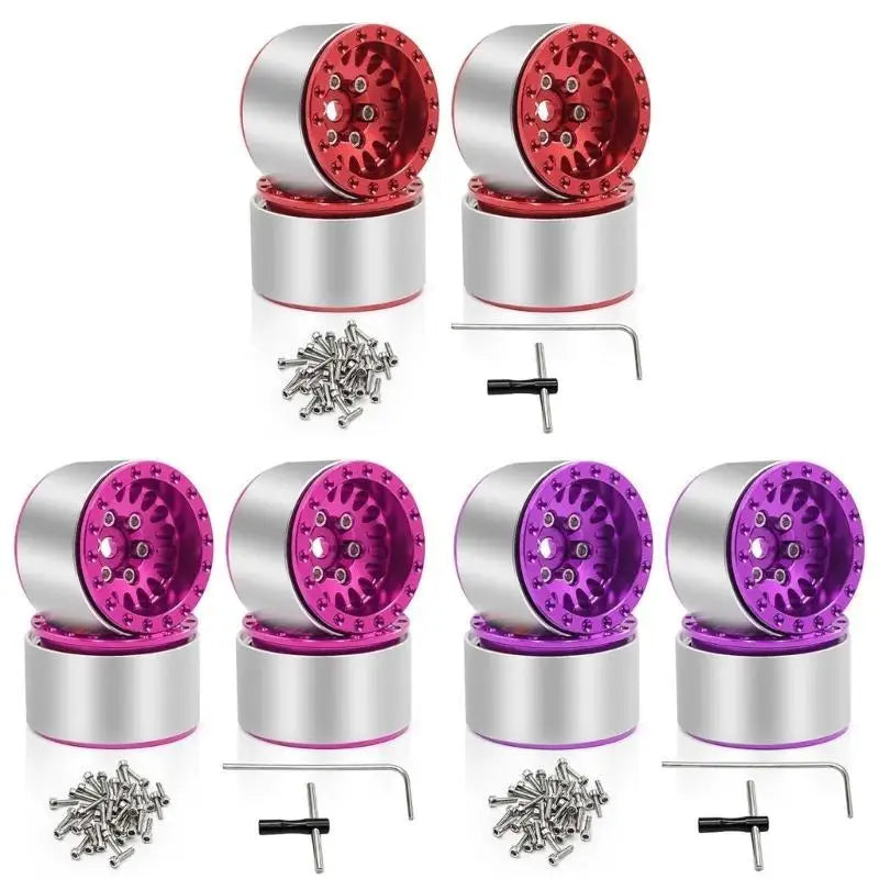 1.0" Beadlock Wheel Hubs 4pcs for RC Crawlers TRX4M SCX24