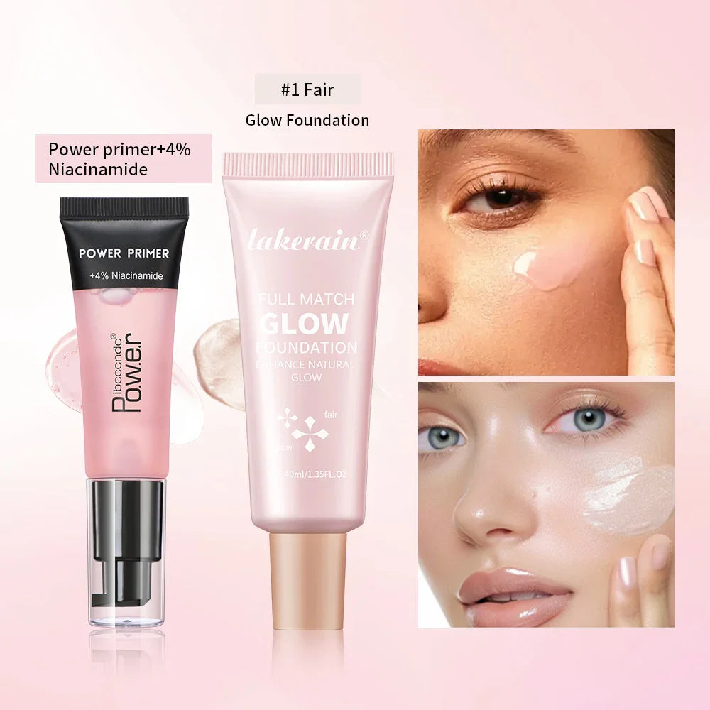 Powder Grip Primer & Glow Foundation Makeup Kit | Hydrating