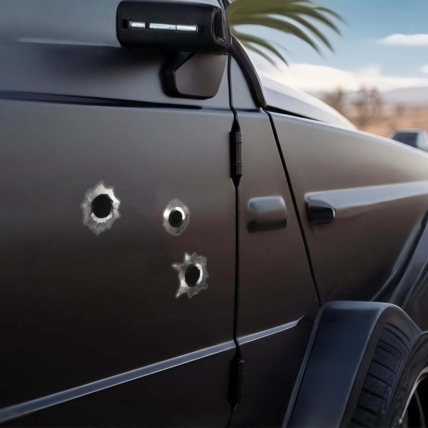 3-Pack Fake Bullet Hole Car Stickers – Waterproof Funny Decals