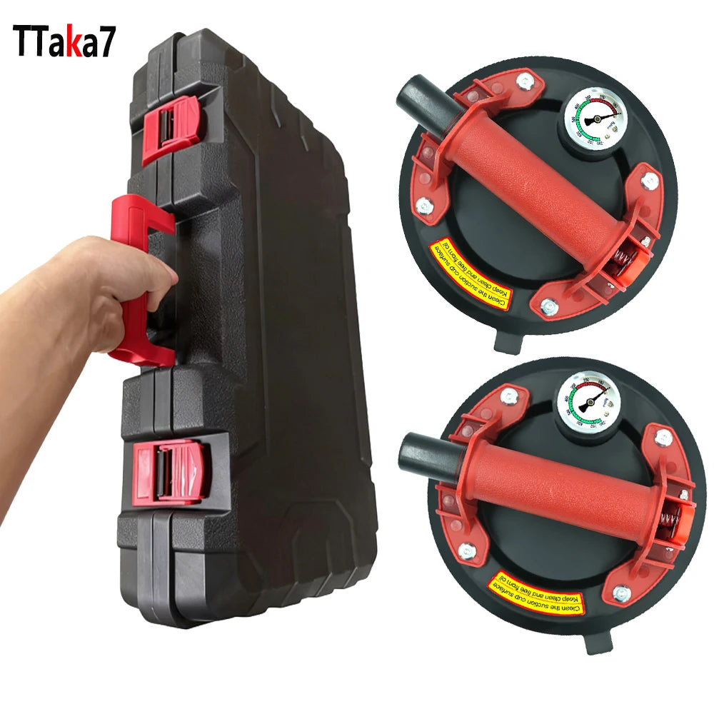 Protable Manual vacuum lift 8-inch 250KG heavy-duty fiberglass stone vacuum suction cup lift pump suitable for glass tiles, etc Peaceful Pleasures Health and Wellness 2PC with boxA
