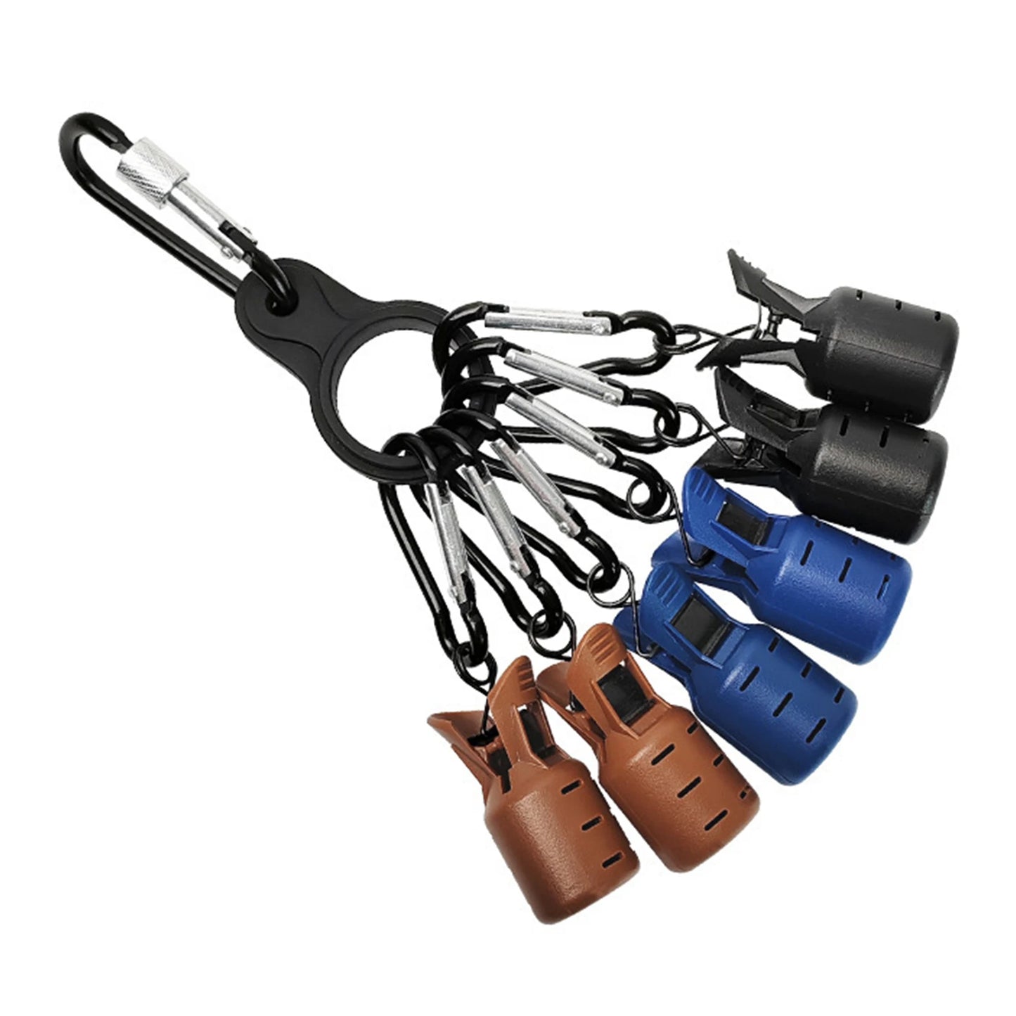 6Pcs Squid Jig Bait Protector with Carabiner Webfoot Octopus Hooks Cover Anti-Scratch Wood Shrimp Tail Hook Protector Sea Tackle Peaceful Pleasures Health and Wellness green