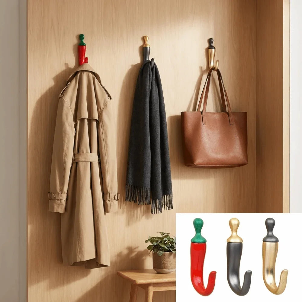 Zinc Alloy Chili Wall Hook – Waterproof Coat & Key Hook