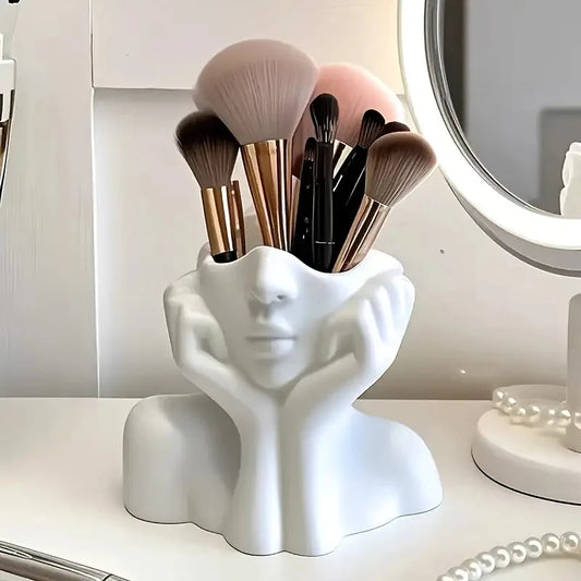 Face Shape Makeup Brush Holder & Beauty Storage Box Makeup Brush Holder Peaceful Pleasures Health and Wellness