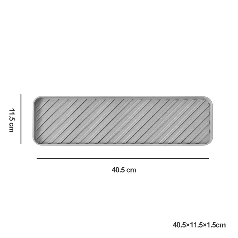 Silicone Dish Drying Mat Multifunctional Heat Resistant Tableware Dishwaser Mat Sink Mat for Kitchen kitchen accessories coaster Peaceful Pleasures Health and Wellness A Light gray Silicone material
