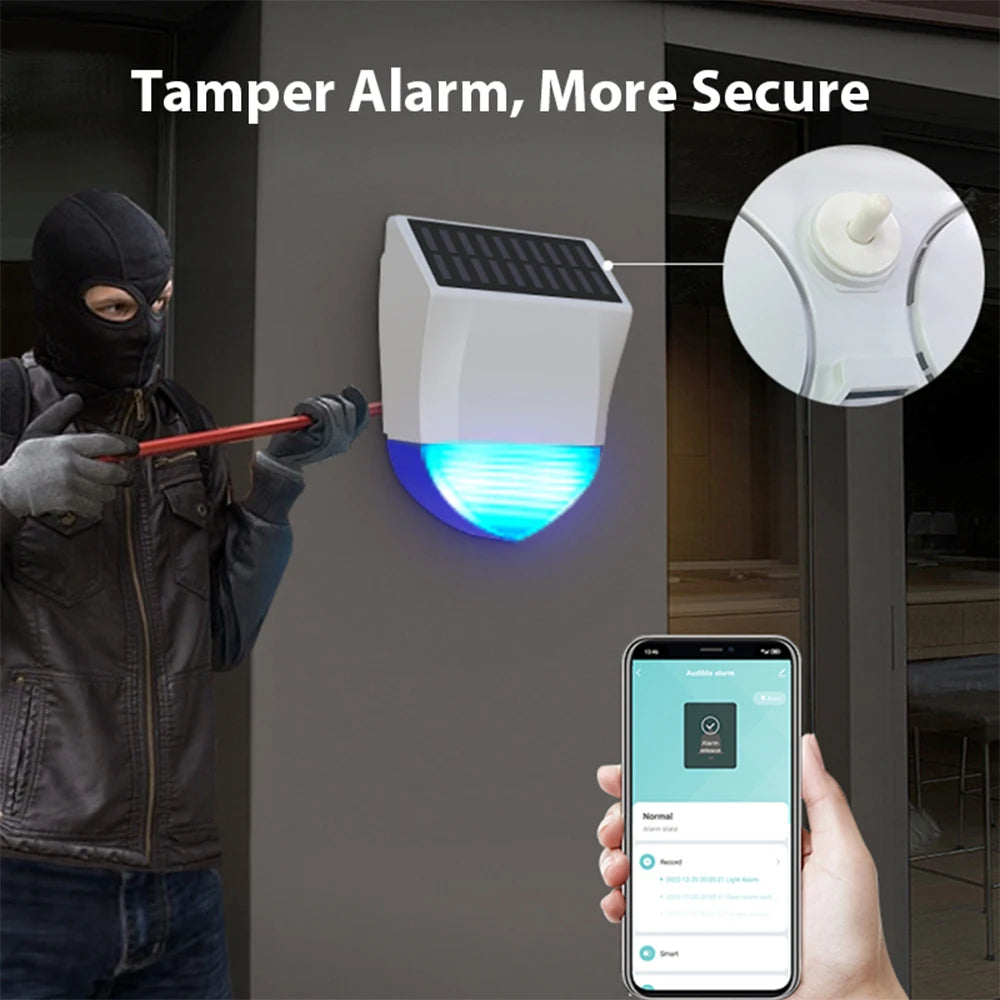 Tuya Smart Zigbee/Wifi Siren Alarm Waterproof Outdoor With Solar And USB Power Supply Optional 95dB Remote Control Peaceful Pleasures Health and Wellness