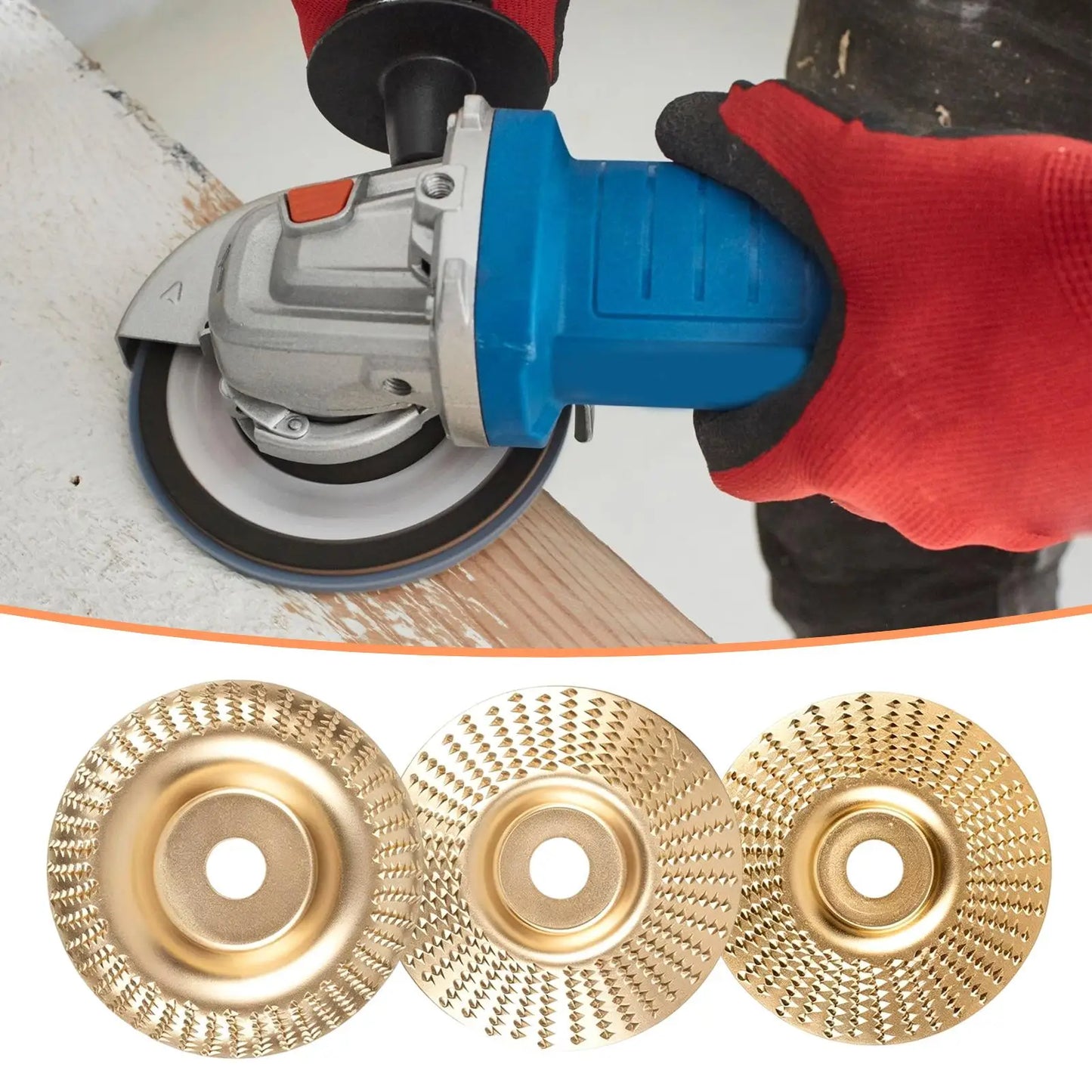 3-Piece Wood Carving Disc Set | Angle Grinder Grinding Wheels