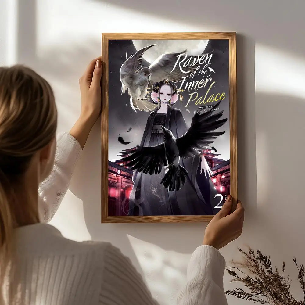 Raven of the Inner Palace Anime Poster | HD Self-Adhesive Wall Art Anime Wall Poster Peaceful Pleasures Health and Wellness White4 30X40cmNoframe