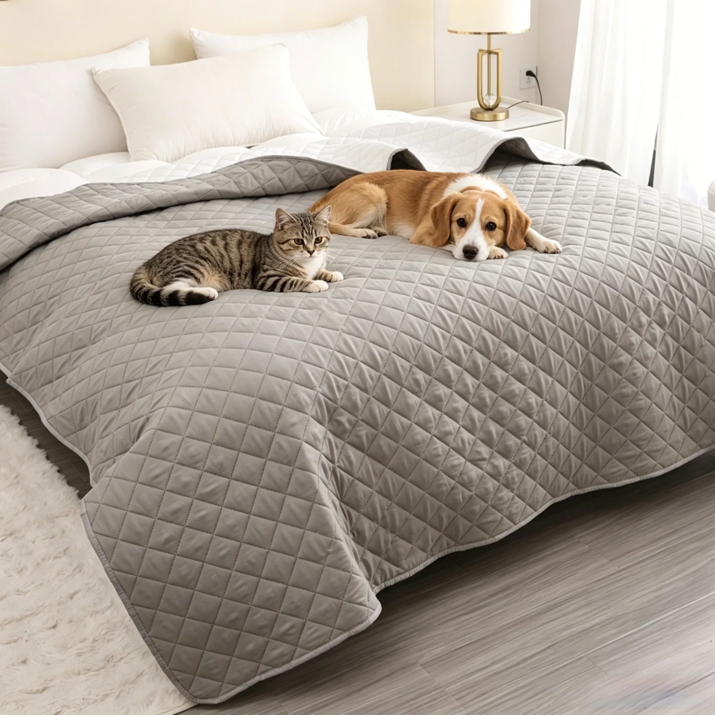 Waterproof Pet Blanket, Bed and Sofa Protection Mat, Suitable for Family with Dogs and Cats, Protector for Mattress or Couch Peaceful Pleasures Health and Wellness