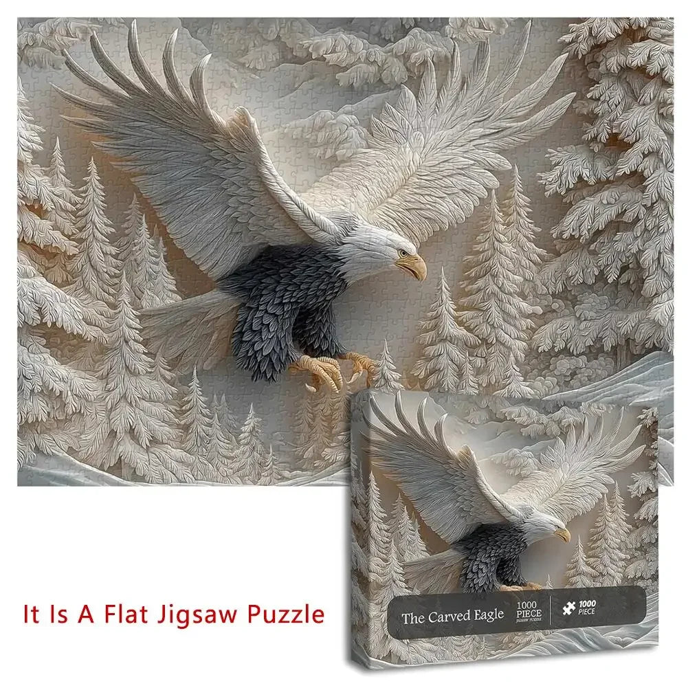 3D Majestic Eagle Jigsaw Puzzle Personalized Picture Puzzle DIY Wall Art Decor For Living Room Bedroom Handmade Gifts Peaceful Pleasures Health and Wellness 1set