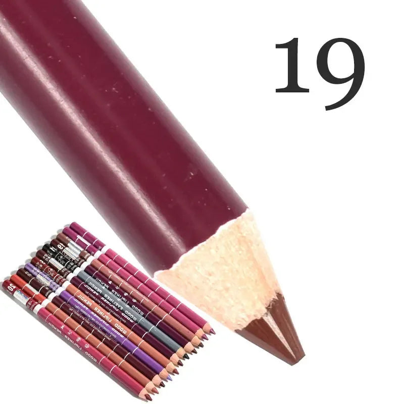 28-Color Waterproof Matte Lip Liner Pencil – Long-Lasting