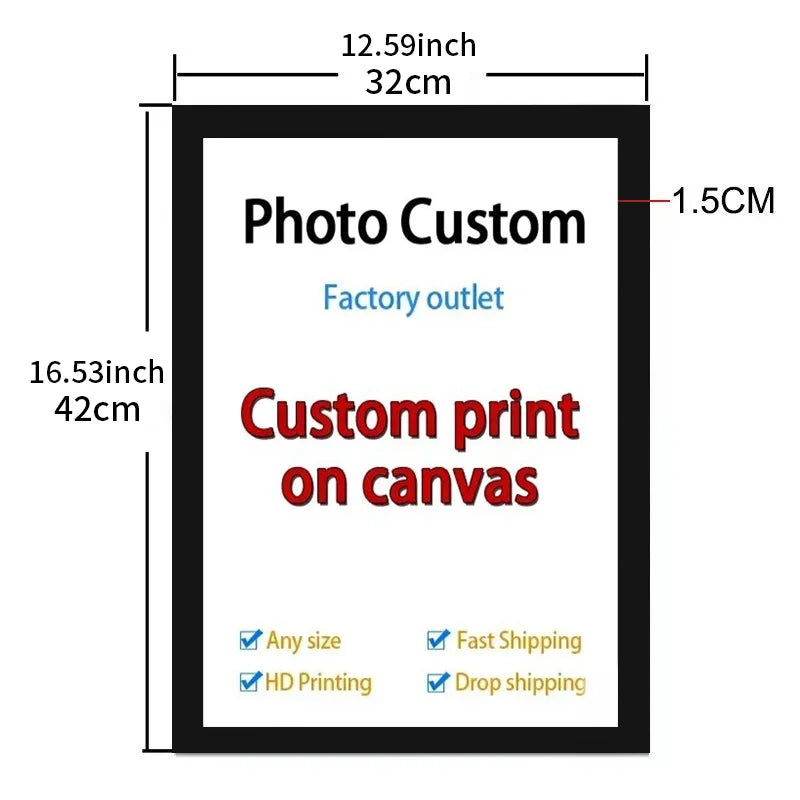 30x40cm Canvas Photo Frame Black White Wood | QIPINGART Canvas Photo Frame Peaceful Pleasures Health and Wellness