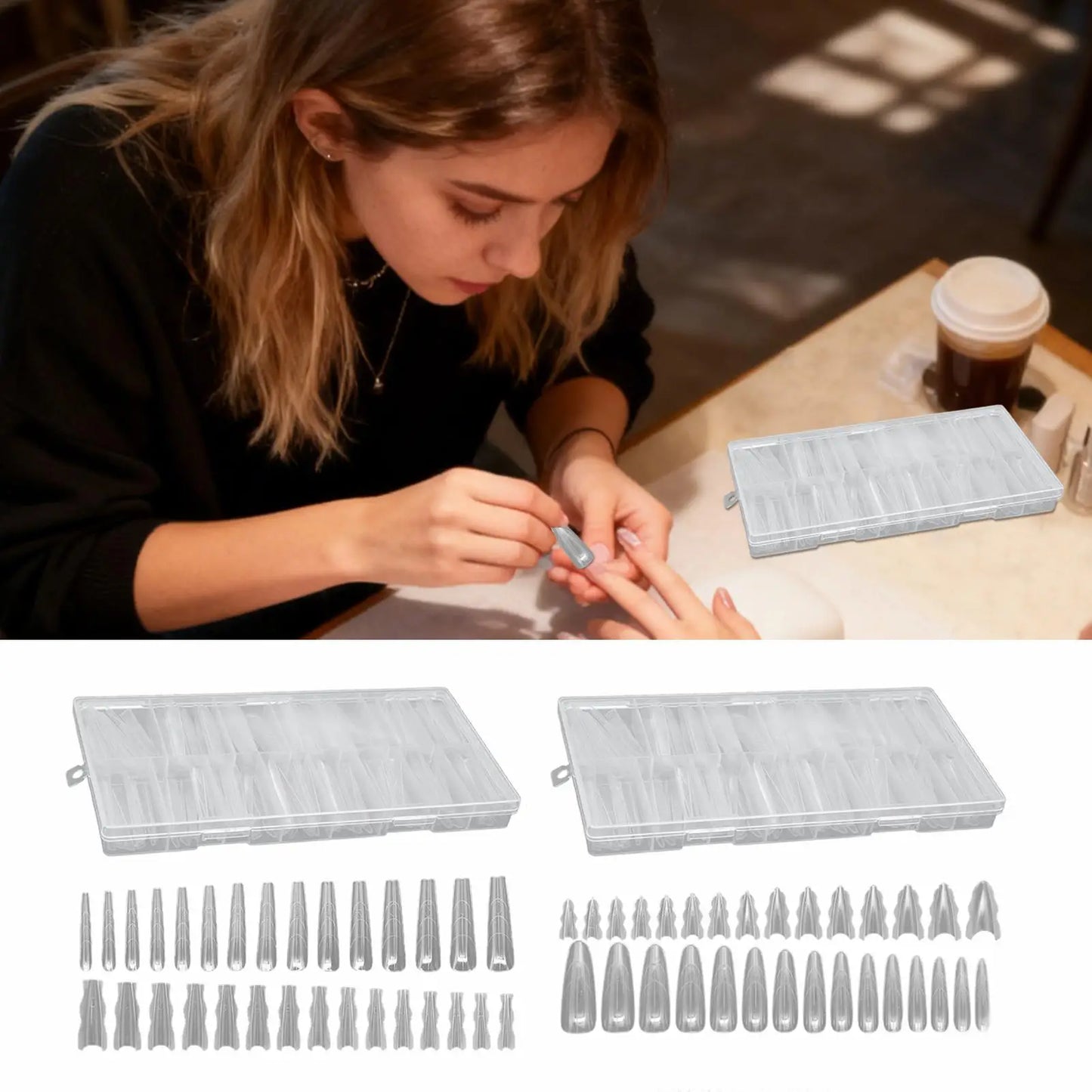 180-Piece Nail Extension Forms – Full Cover Builder Mold Tips