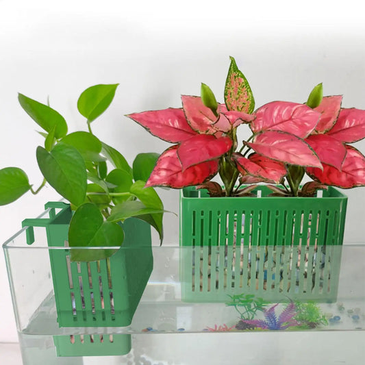 Aquarium Hanging Plant Basket Holder – 2-Pack Hydroponic Basket Aquarium Plant Basket Oasis Select