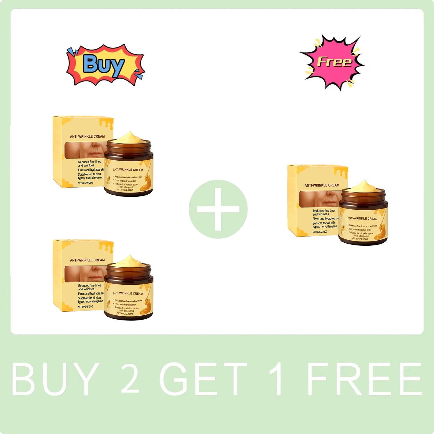 Bee Venom Anti-Wrinkle Eye Cream Fade Fine Line Firming Lifting Reduce Dark Circles Improve Eye Skin Elasticity Eye Repair Cream Peaceful Pleasures Health and Wellness Buy 2 Get 1 Free