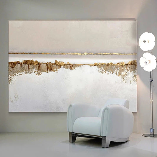 Custom Picture 100% Hand Painted Abstract Oil Painting On Canvas Gold Foil Art Poster Wall Decor Mural For Living Room Bedroom Peaceful Pleasures Health and Wellness