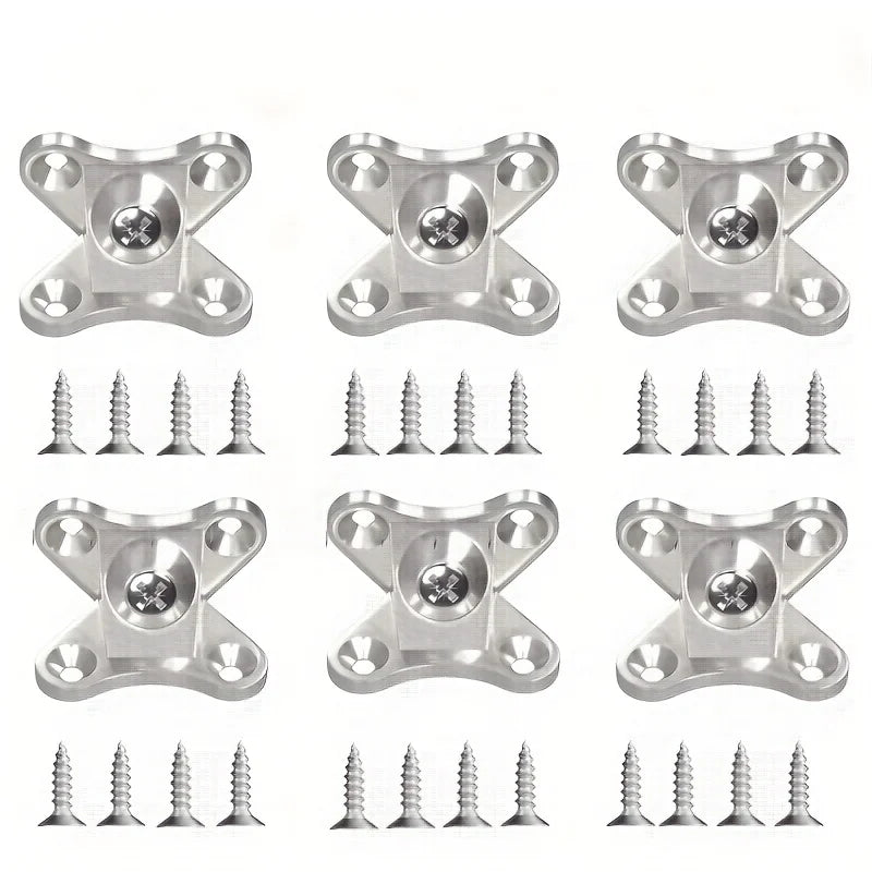 6 Sets Zinc Alloy Butterfly Angle Bracket Removable Screw Support