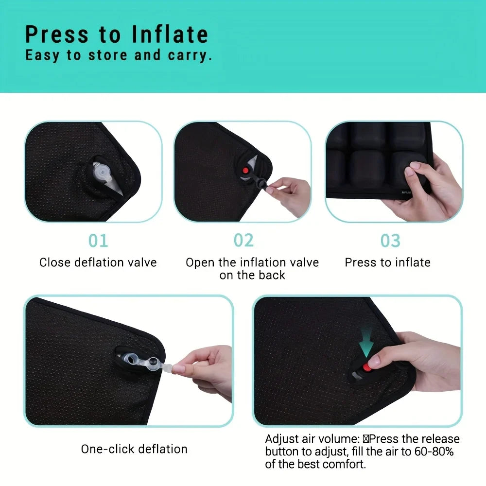 3D Inflatable Air Seat Cushion – Office Chair, Car & Wheelchair