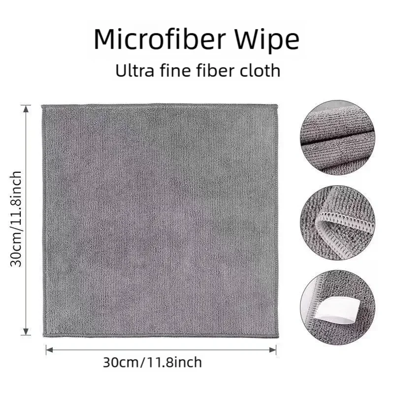 5/10pcs Kitchen Towel, Ultra-fine Fiber Light Gray Cleaning Cloth Set, Absorbent, Soft And Stain-removing Cloth Peaceful Pleasures Health and Wellness