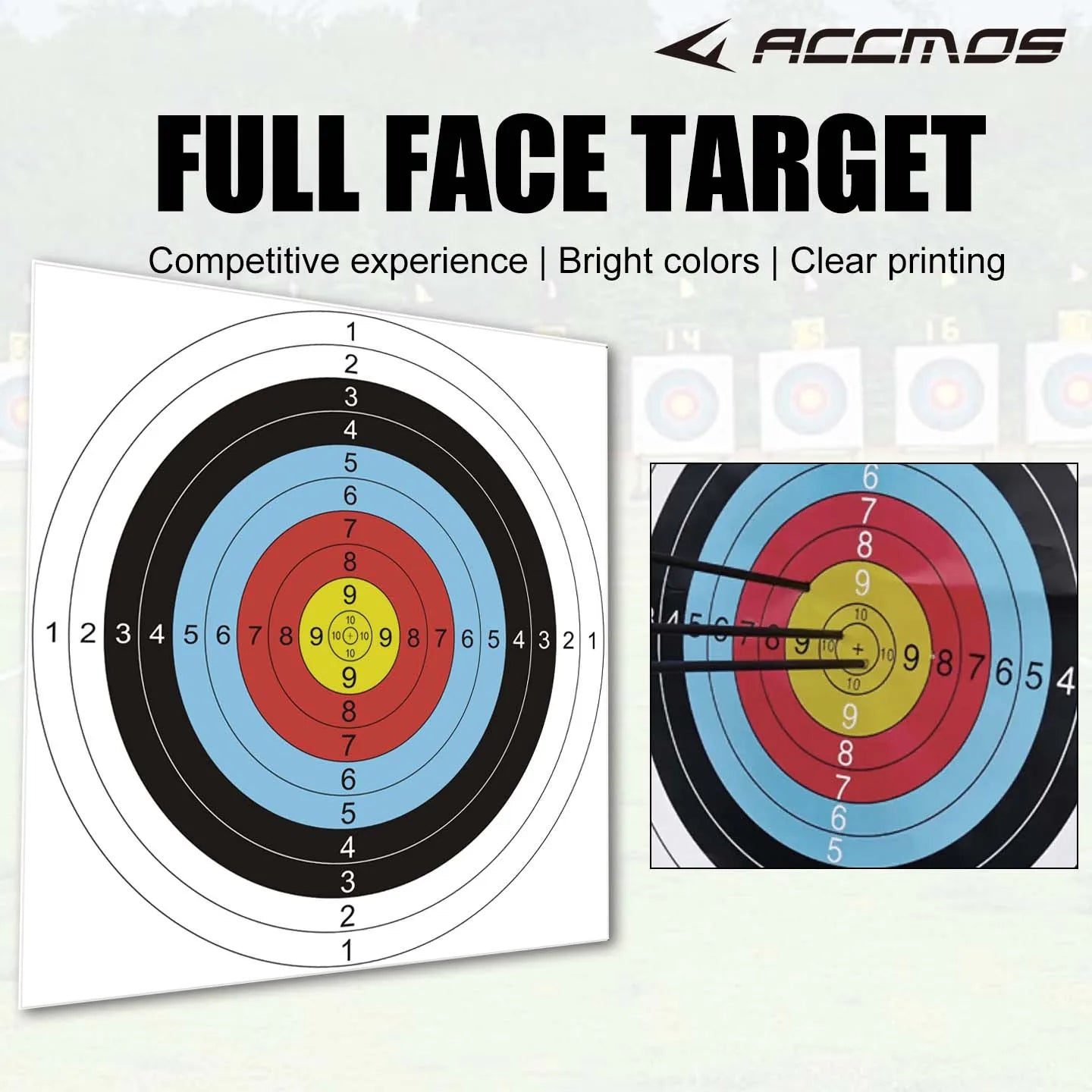 10 20 Archery Targets Paper Arrow Bow Practice Training Sports Darts