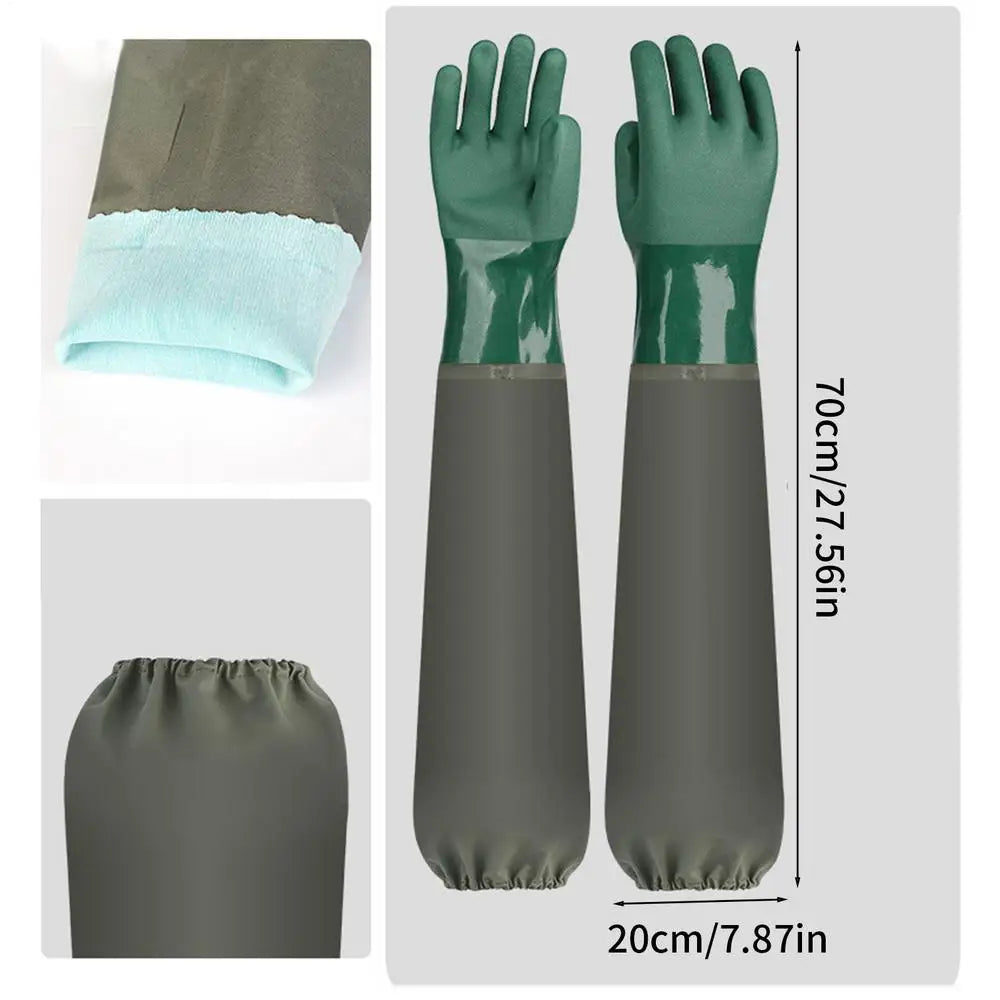 Long Rubber Cleaning Gloves – Waterproof Dishwashing & Garden