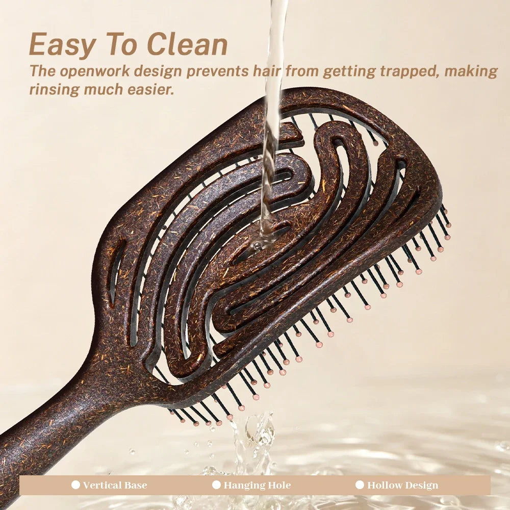 Wheat Straw Hair Massage Comb – Detangle & Quick-Dry Brush