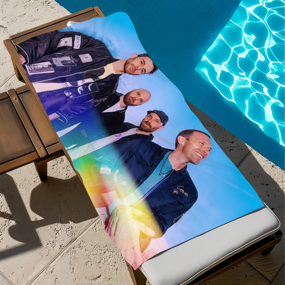 Coldplay Moon Music Quick-Dry Beach Towel | Sports & Travel Printed Beach Towel Peaceful Pleasures Health and Wellness z5 STJ150x260CM