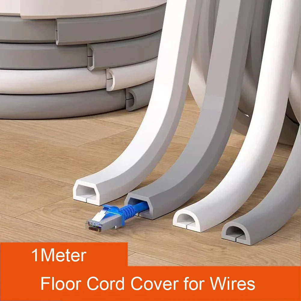 Self-Adhesive Floor Cord Cover – PVC Wire Hider & Cable Manager
