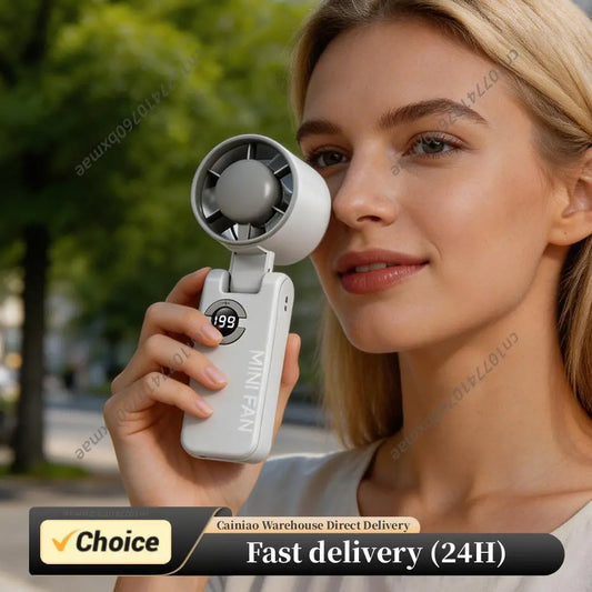 Portable Electric Fan Type-C Charging Rechargeable Hanging Turbo Fans Adjustable Powerful Air Blower for Outdoor Travel Commute Peaceful Pleasures Health and Wellness