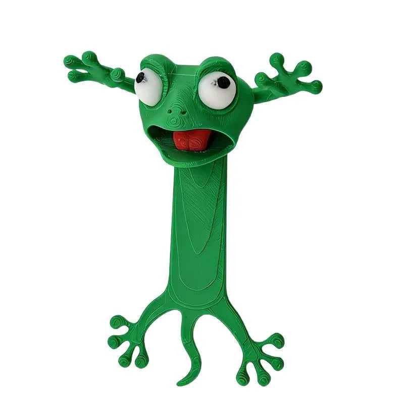 3D Funny Frog Bookmark – Cute Cartoon Page Holder Clip Gift