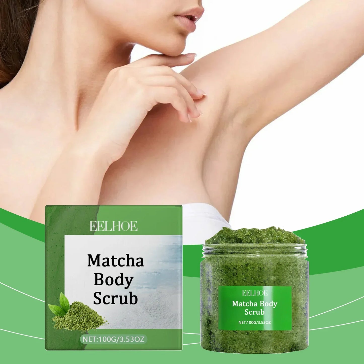 Eelhoe Matcha Sea Salt Body Scrub – Exfoliate & Hydrate