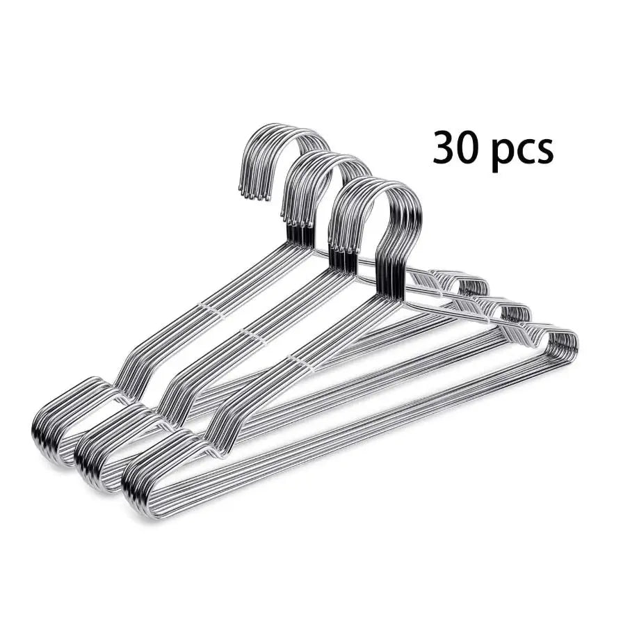 Wire Clothes Hanger, Strong and Durable Stainless Steel Metal Clothes Hanger, Heavy Duty Non-Slip Slim Space Saving, 16.5 Inch Peaceful Pleasures Health and Wellness 30pcs