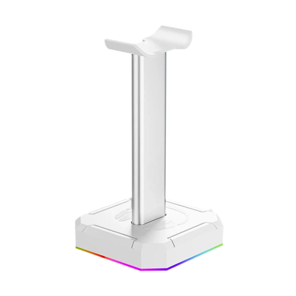 Aluminuim Alloy Universal Gamer Headset Hanger Detachable Design RGB Earphone Holder Desk Display Rack For PUBG Computer Gamer Peaceful Pleasures Health and Wellness White RGB