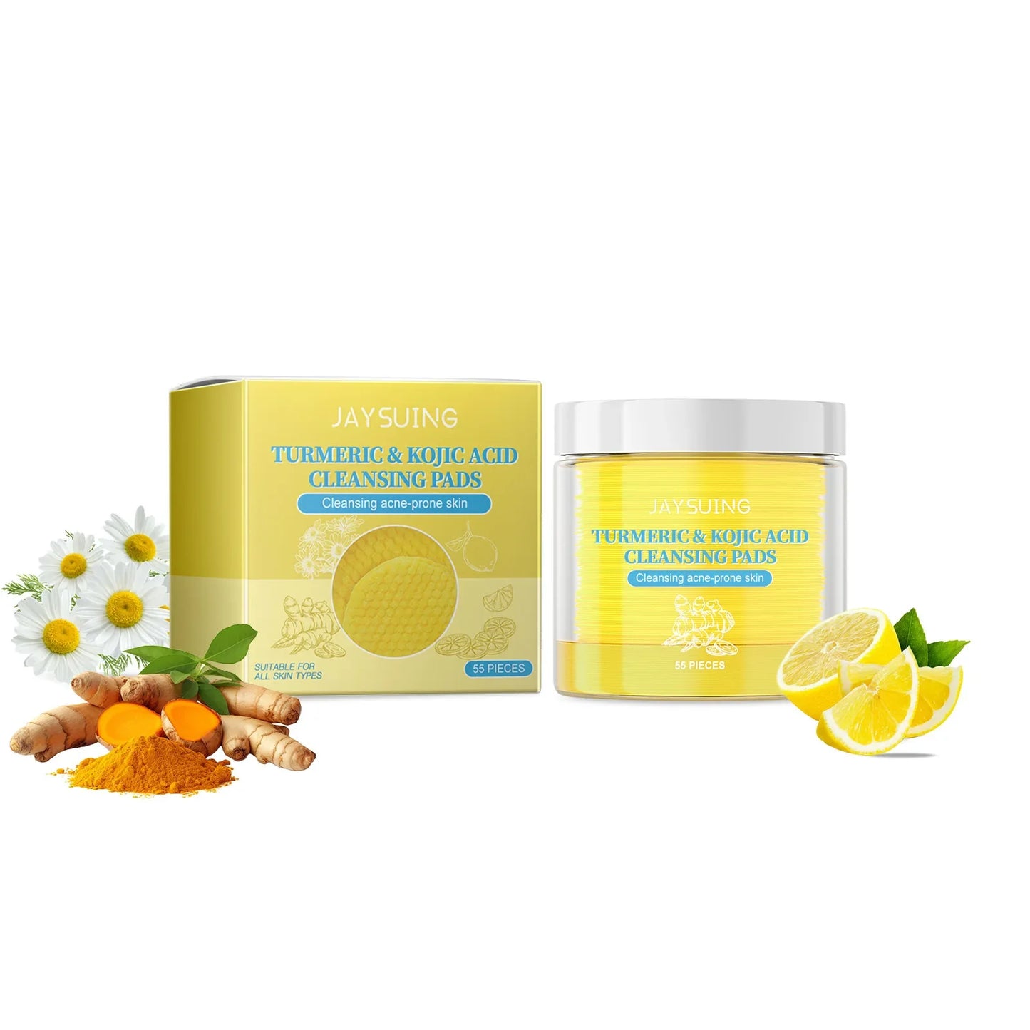 Turmeric Exfoliating Facial Pads – Anti-Acne & Deep Cleanse