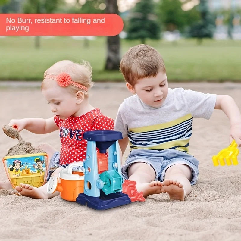 Kids Beach Sand Toy Set – Bucket, Shovel, Rake & Molds