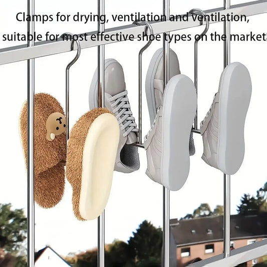 Stainless Steel Shoe Hanger Rack – Double Hook Drying Design Shoe Hanger Rack Oasis Select