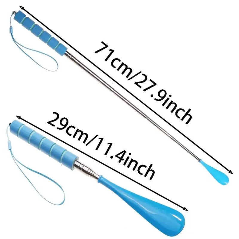 Portable Retractable Shoe Horn Stainless Steel Telescopic Shoe Puller for Travel Compact Extendable Handle for Easy Use Peaceful Pleasures Health and Wellness