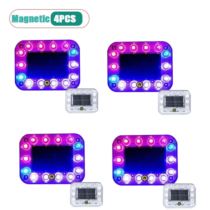 Solar LED Emergency Strobe Warning Light | Magnetic USB Charge