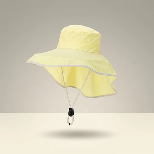 Sun-Protection Hat With Detachable Cape UPF50+ Wide Brim For Outdoor Hiking Fishing Peaceful Pleasures Health and Wellness