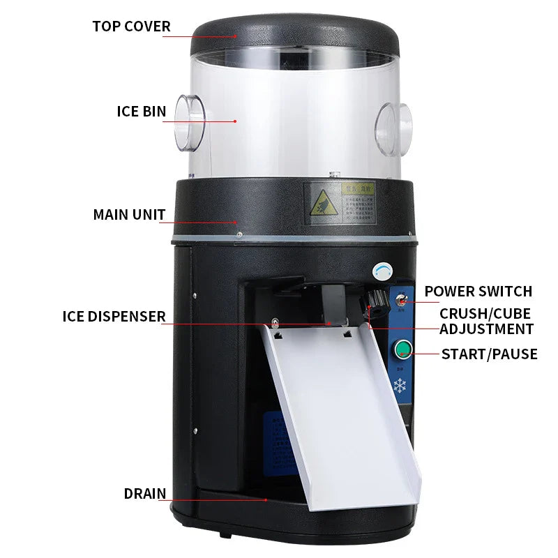 Commercial 600W Shaved Ice Machine – 10KG/Min, 220V | LZHZXY