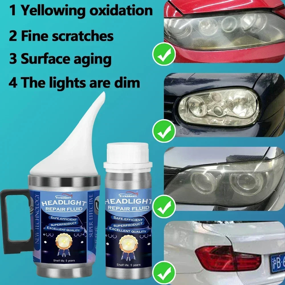 Car Headlights Renovation Polishing Kit Headlight Restoration Kit Workshop Automotive Care Tool 800ML Liquid Polymer Evaporator Peaceful Pleasures Health and Wellness