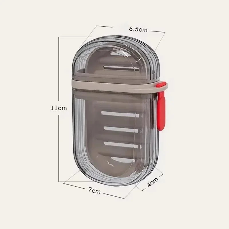 Portable Travel Soap Box with Lid, Drain & Leak-Proof Case