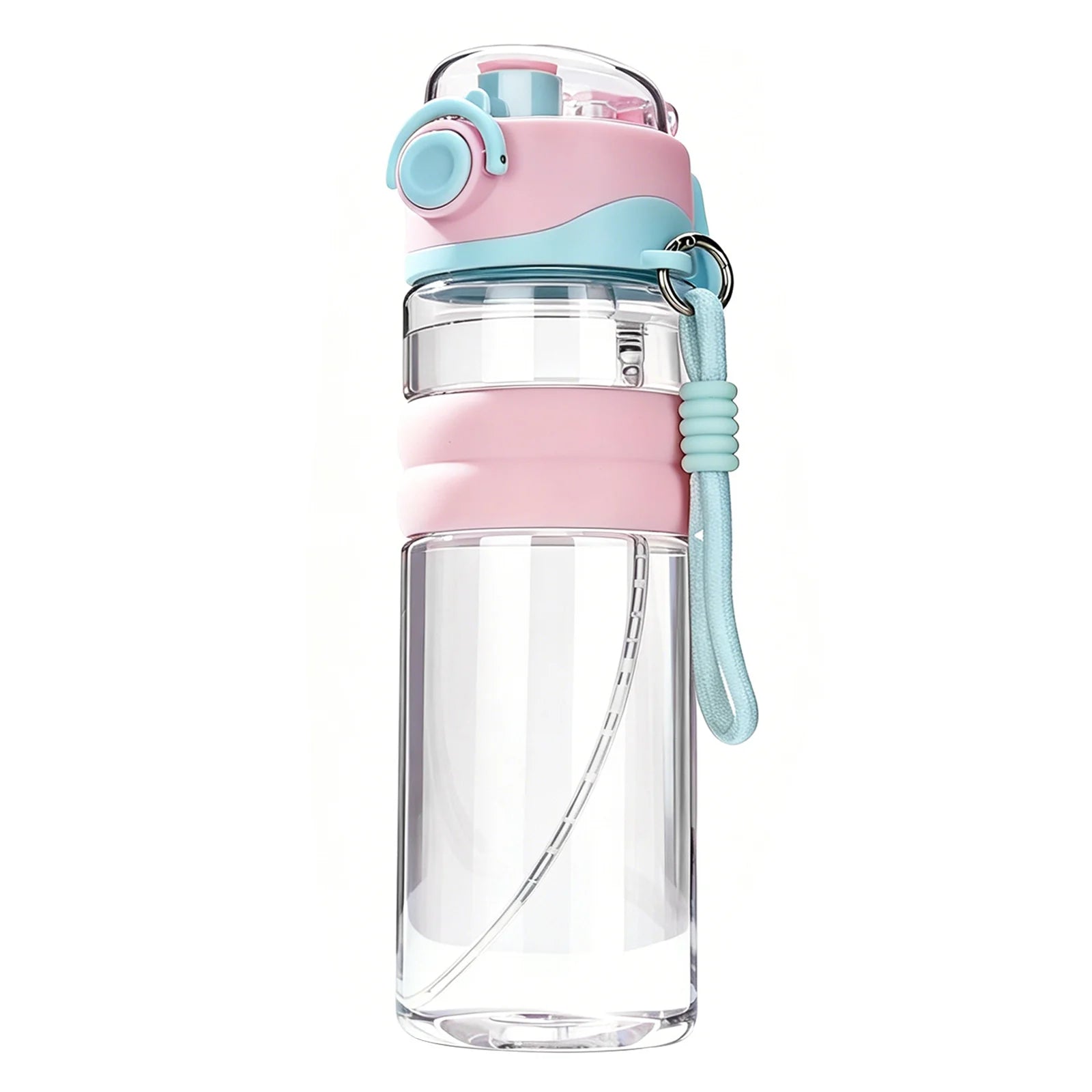 Spray Sports Water Bottle 750ML Portable Water Bottles Direct Drinking Dual-Use Plastic Water Bottles for Outdoor Sporting Peaceful Pleasures Health and Wellness Pink