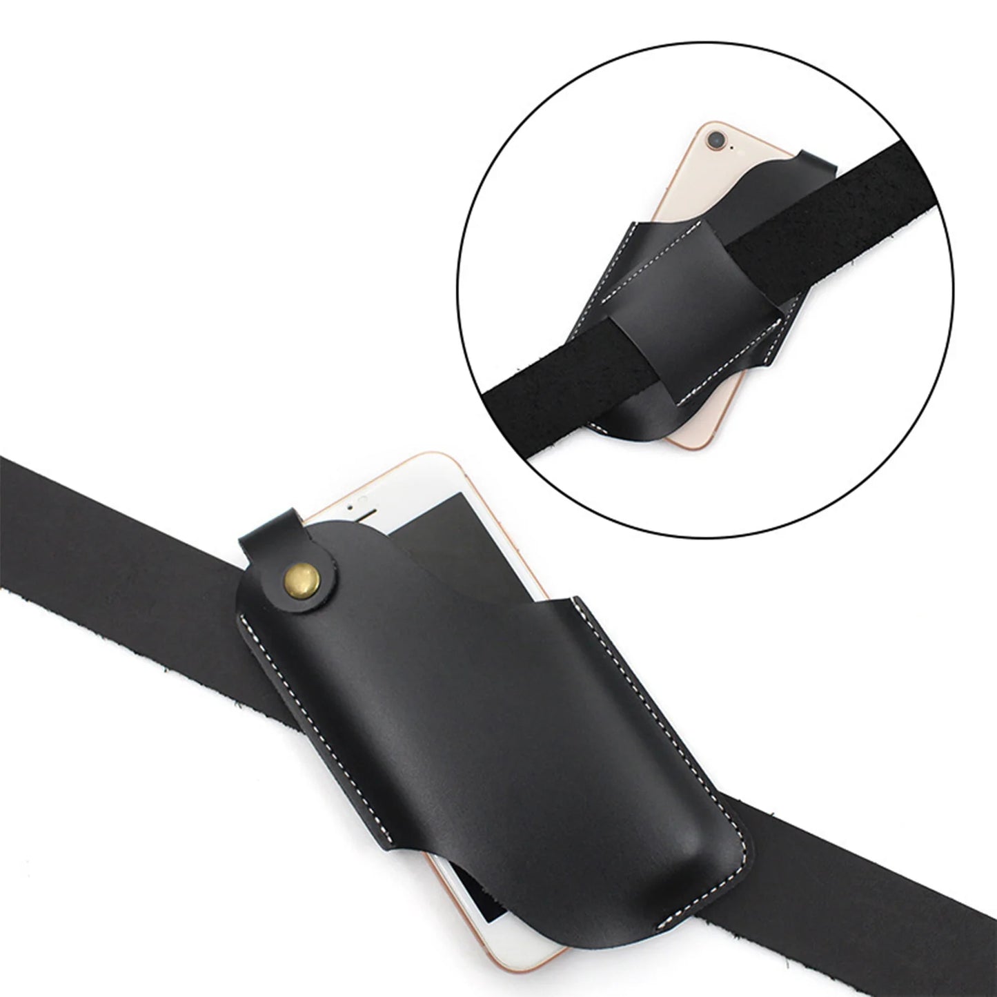 Durable Phone Belt Holder Pouch Universal Black Phone Holster with Belt Loops for Men Carrying Pouch Peaceful Pleasures Health and Wellness