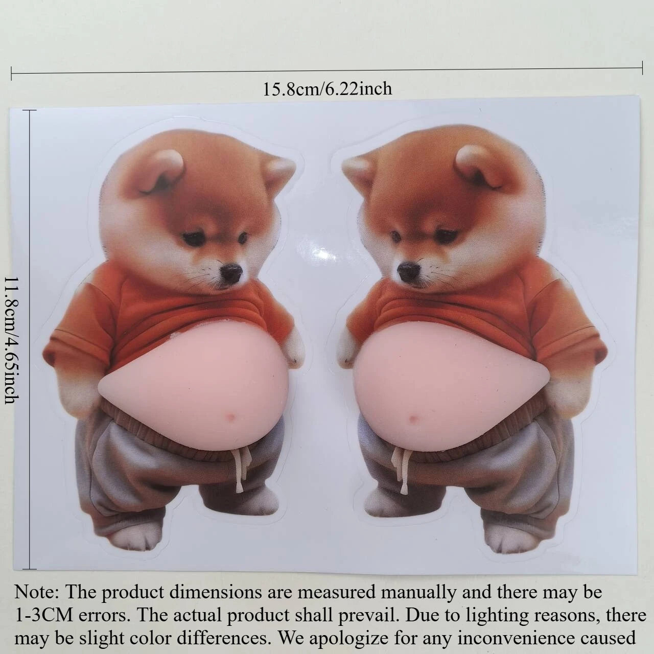 Squeezable Big Belly Corgi Silicone Anti Collision Sticker Creative Adorable Stress Relief Fridge Decal for Car and Home Decor Peaceful Pleasures Health and Wellness Type A 2pcs